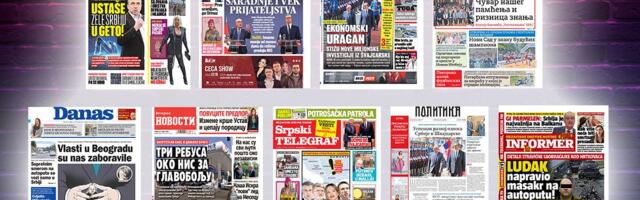 NASLOVNE STRANE SUTRAŠNJIH NOVINA: Prelistavanje štampe za sredu, 29. april 2026. godine