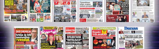 NASLOVNE STRANE SUTRAŠNJIH NOVINA: Prelistavanje štampe za sredu, 4. mart 2026. godine
