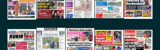 NASLOVNE STRANE SUTRAŠNJIH NOVINA: Prelistavanje štampe za utorak, 21. april 2026. godine