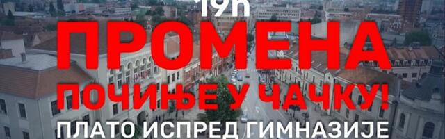 Parlamentarna opozicija Čačka 6. oktobra organizuje protest “Promena počinje u Čačku“