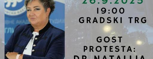 Profesor dr Natalija Jovanović večeras na protestu u Leskovcu