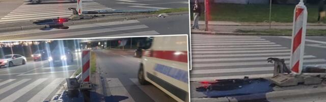 Udes u Novom Sadu: Automobilom se zakucao u semafor (FOTO)