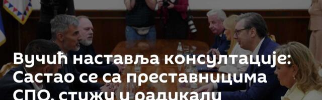 Вучић наставља консултације: Састао се са преставницима СПО, стижу и радикали