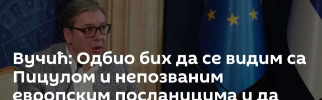 Вучић: Одбио бих да се видим са Пицулом и непозваним европским посланицима и да сам у Београду