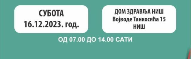 Otvorena vrata u Domu zdravlja 16. decembra od 7 do 14 sati