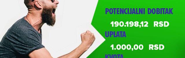 LUDI TIKET, petak, 190.198 dinara: Evropu je držao na dlanu