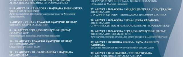 Užice-Prestonica kulture Srbije-Program za avgust