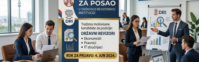 Državna revizorska institucija raspisala konkurs za posao, plate i do 130.000 dinara