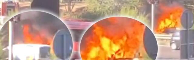 Auto u plamenu: Drama kod Arene