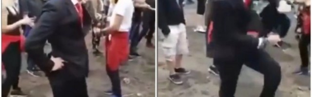 HIT! ULEPŠAĆE VAM DAN! Lik u odelu i kravati mirno posmatrao žurku, A ONDA GA JE NEKO UKLJUČIO U STRUJU!