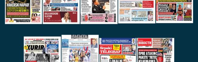 NASLOVNE STRANE SUTRAŠNJIH NOVINA: Prelistavanje štampe za nedelju, 12. jul 2026. godine