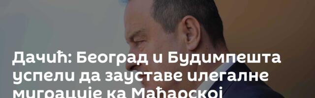 Дачић: Београд и Будимпешта успели да зауставе илегалне миграције ка Мађарској