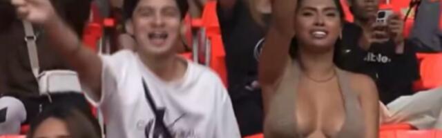 NIJE NI SLUTILA ŠTA SLEDI Navijačici tokom slavlja ispale grudi uživo u prenosu na TV (VIDEO)