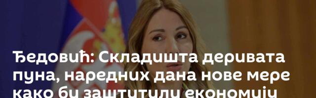 Ђедовић: Складишта деривата пуна, наредних дана нове мере како би заштитили економију
