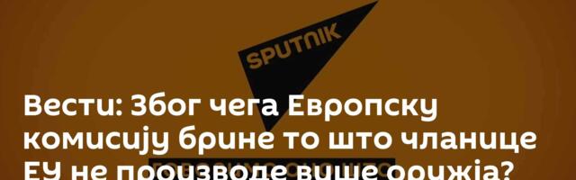 Вести: Због чега Европску комисију брине то што чланице ЕУ не производе више оружја? /видео/