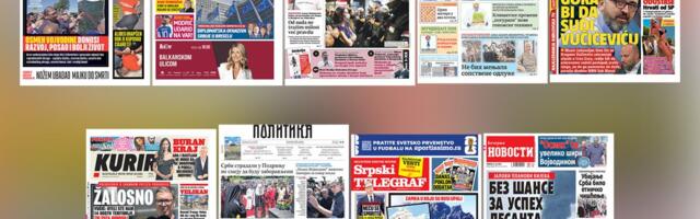 NASLOVNE STRANE SUTRAŠNJIH NOVINA: Prelistavanje štampe za nedelju, 5. jul 2026. godine