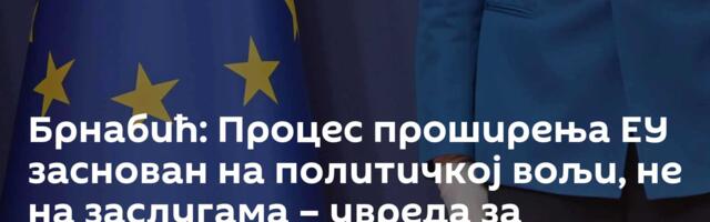 Брнабић: Процес проширења ЕУ заснован на политичкој вољи, не на заслугама – увреда за Западни Балкан