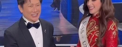 Nazvao je glupačom, a sad joj se usiljeno smeška: Prvi susret nove Mis Univerzuma i direktora nakon skandala (VIDEO)