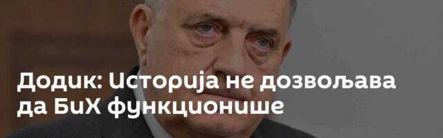Додик: Историја не дозвољава да БиХ функционише