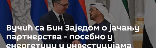 Вучић са Бин Заједом о јачању партнерства - посебно у енергетици и инвестицијама