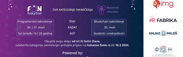 FON Hakaton uskoro počinje, prijavite se: Prvi put organizovan i Blockchain Challenge