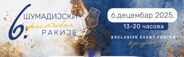 Šumadijski festival rakije 6. decembra u Kragujevcu