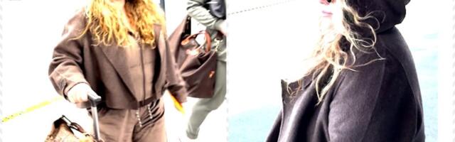 INDIRA RADIĆ SLETELA U BG BEZ TRUNKE ŠMINKE: Navukla kapuljaču na glavu, crne naočare i sama vuče kofer i torbe (VIDEO)