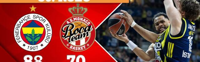 Evroliga kolo 30. | Fenerbahče – Monako 88:70, Fener nastavio pobednički niz - pao i Monako