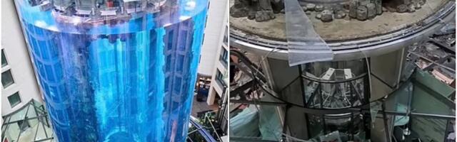 Haos u Radisson Blu hotelu zbog pucanja najvećeg cilindričnog akvarijuma na planeti