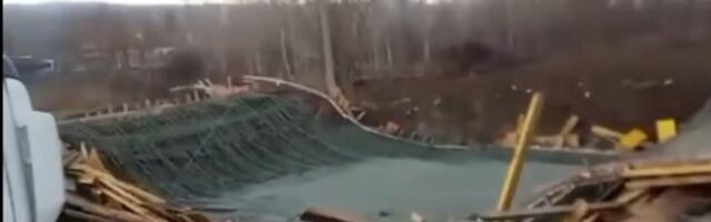 Isplivao snimak urušenog nadvožnjaka na putu Požarevac-Golubac (VIDEO)