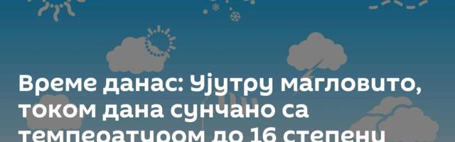 Време данас: Ујутру магловито, током дана сунчано са температуром до 16 степени
