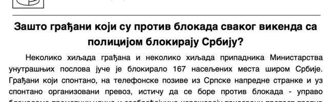 AP: Zašto oni koji su protiv blokada svakog vikenda sa policijom blokiraju Srbiju