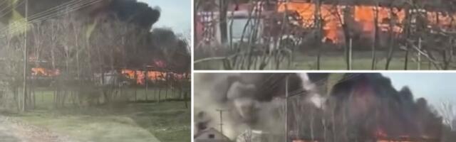 DRAMA između Iriga i Rume: Gori fabrika (VIDEO)