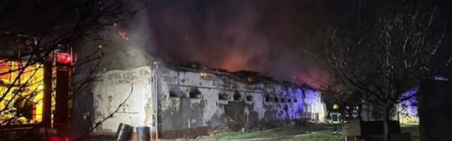 Велики пожар на фарми код Бечеја, ватрогасци на терену