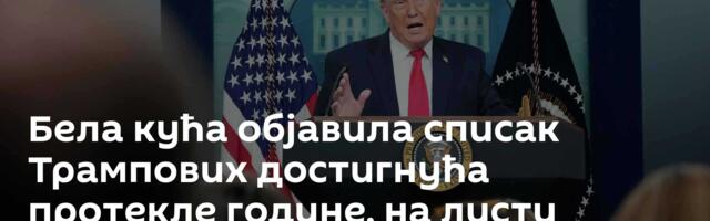 Бела кућа објавила списак Трампових достигнућа протекле године, на листи ─ сукоб у Украјини и Србија