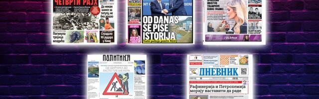 NASLOVNE STRANE SUTRAŠNJIH NOVINA: Prelistavanje štampe za nedelju, 24. maj 2026. godine