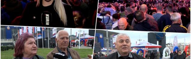 "UVEK ĆEMO PODRŽATI NAŠEG PREDSEDNIKA VUČIĆA, NEMAMO BOLJEG!" Veliki broj građana se okupio na skupu SNS-a - Nikad više ljudi u Beogradskoj Areni