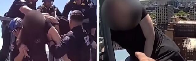 DRAMA NA VRHU NEBODERA Policija spasila ženu jezive smrti: Snimak se gleda sa ivice stolice!
