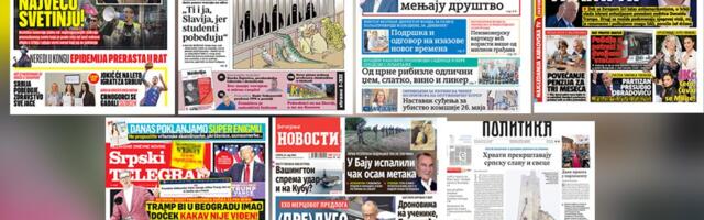 NASLOVNE STRANE SUTRAŠNJIH NOVINA: Prelistavanje štampe za subotu, 23. maj 2026. godine