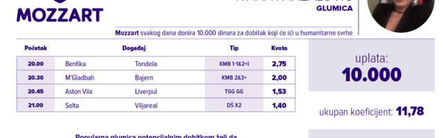 Humanitarni tiket u podne: Ivana Panzalović tipuje za lečenje devojčice Lane Jovanović