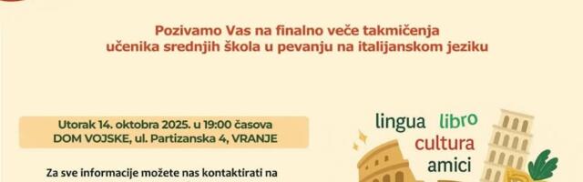 Dante Aligijeri: Takmičenje u pevanju na italijanskom u Vranju