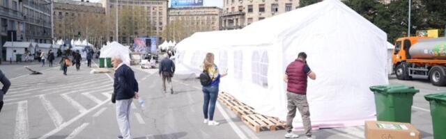 Incident kod Skupštine, muškarac iz šatora napao drugog zbog uzvika "Buđenje"