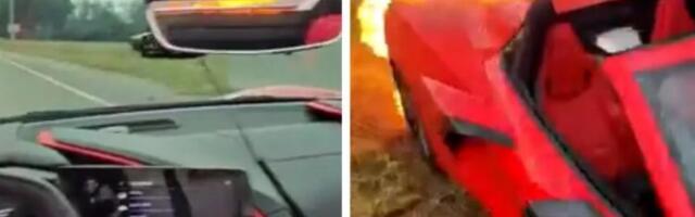 Vozač C8 Korvete snimio trenutak kada se automobil zapalio u vožnji