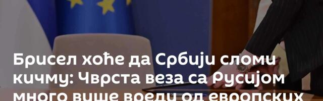 Брисел хоће да Србији сломи кичму: Чврста веза са Русијом много више вреди од европских фондова