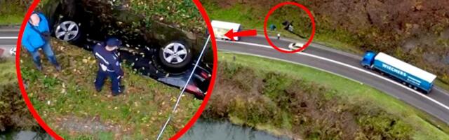 JEZIVO! AUTO TRI DANA LEŽAO U KANALU NA METAR OD PROMETNE MAGISTRALE: Ovde je pronađen "audi" u kom je bila Ana Radović! Strašan snimak iz vazduha (VIDEO)
