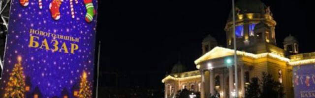Постављен „Новогодишњи базар" испред Народне скупштине (видео)