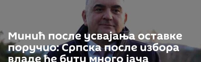 Минић после усвајања оставке поручио: Српска после избора владе ће бити много јача