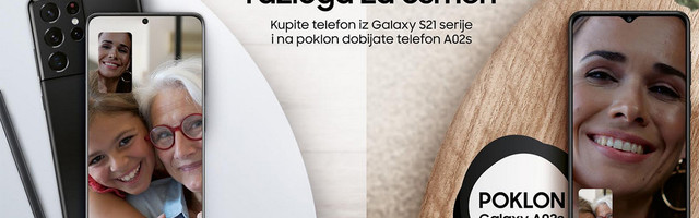 Dvostruko više razloga za osmeh – uz kupovinu telefona iz Samsung Galaxy S21 serije na poklon dobijate Galaxy A02s