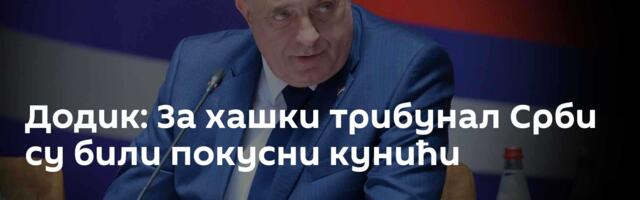 Додик: За хашки трибунал Срби су били покусни кунићи