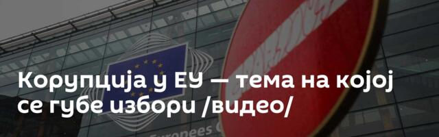 Корупција у ЕУ — тема на којој се губе избори /видео/